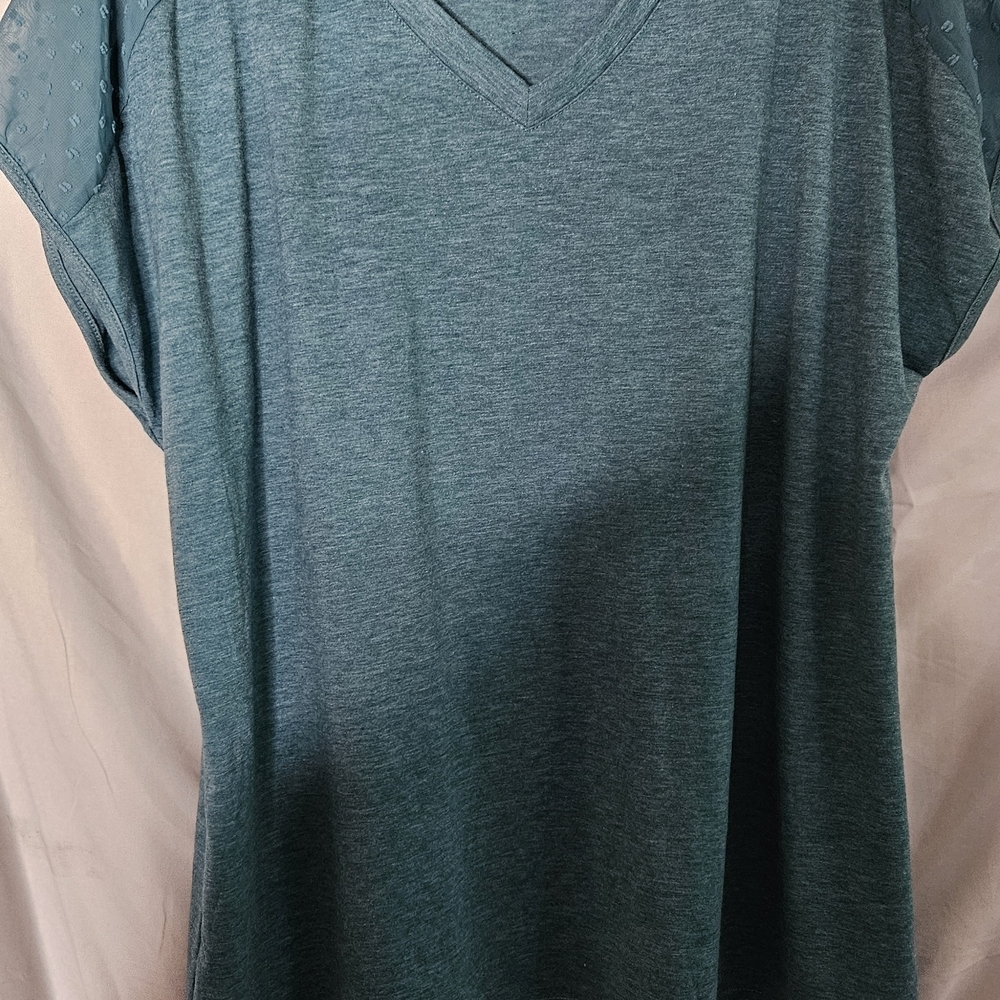 Othr Teal V-Neck Short Sleeve Top
